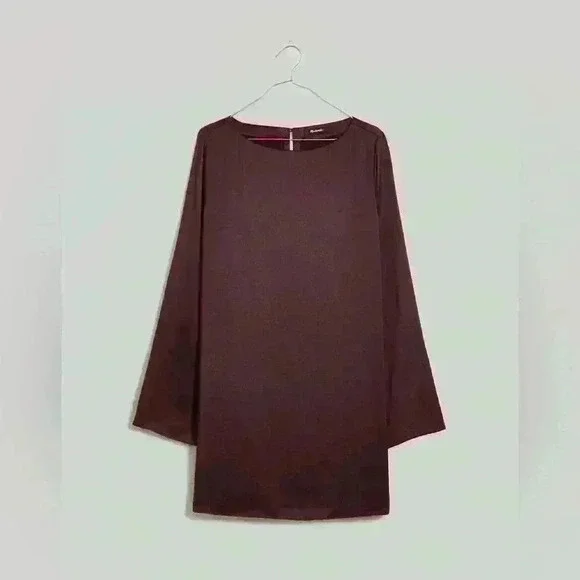 NWT! Madewell Shift Mini Dress Size Small Chocolate Raisin $98 MSRP - Picture 5 of 9